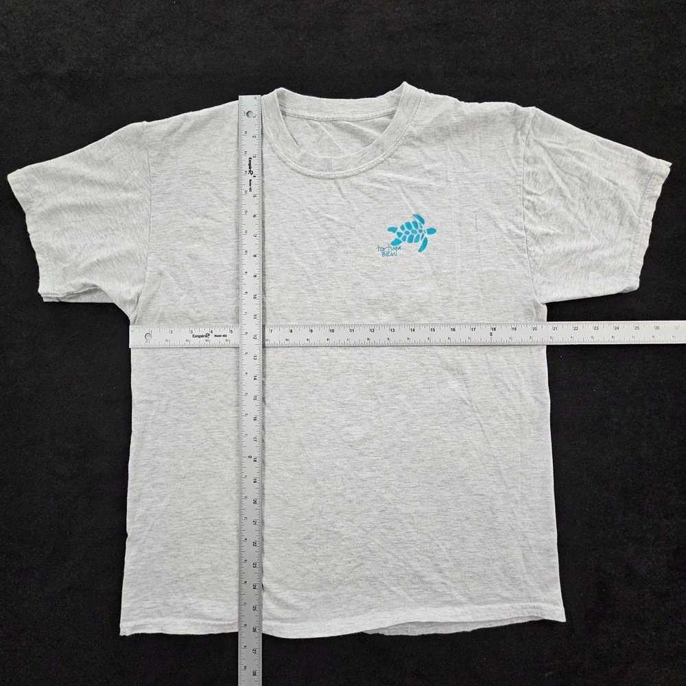 Tortuga Bikini Sea Turtle Blue Logo Gray Short Sleeve T-Shirt Men's L